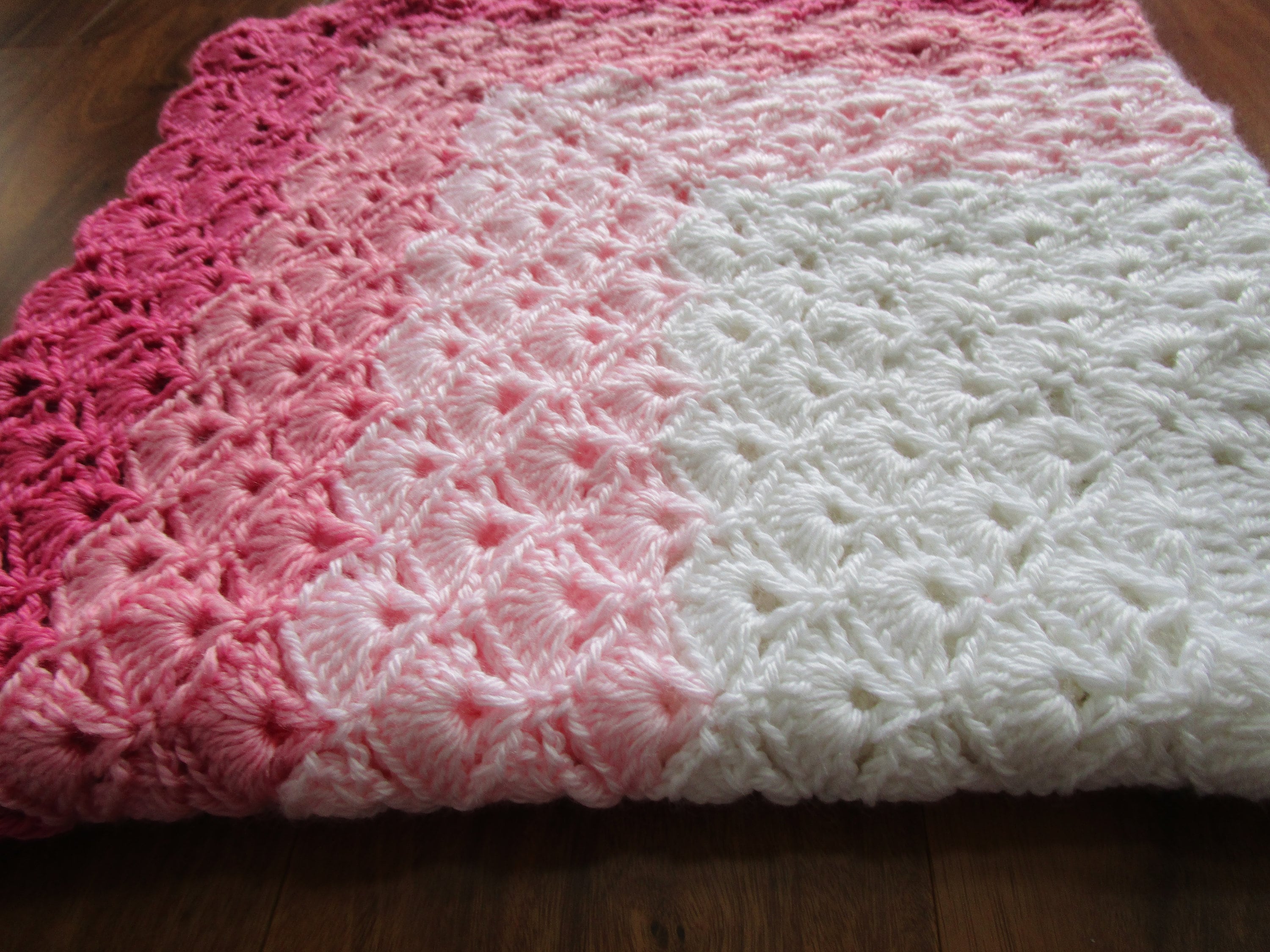Ombre Crochet Baby Blanket Crochet Throw Blanket Granny Etsy