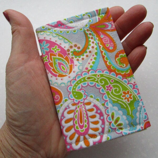 Paisley Womens Wallet, Business Card Holder, Badge ID, Tea bag Holder Gift