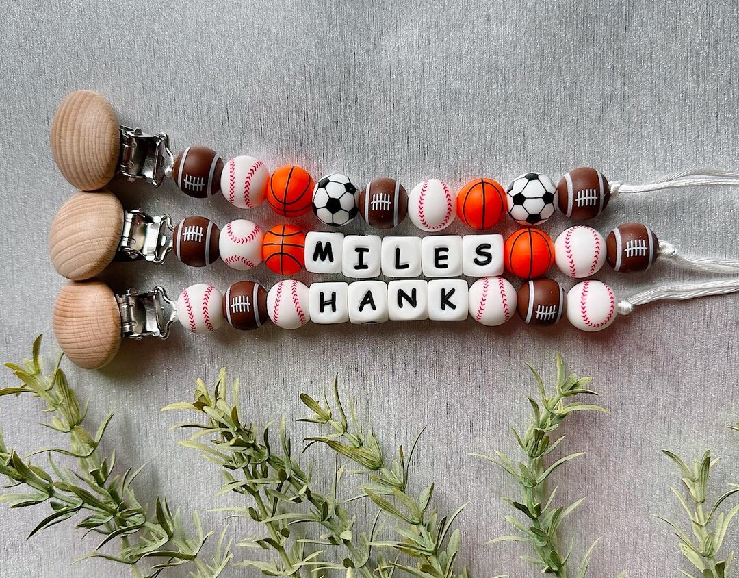 Personalized Pacifier Clip - Sports Combo - Etsy