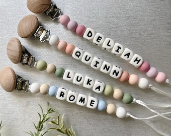 Personalized Pacifier Clip - Pastel Combo