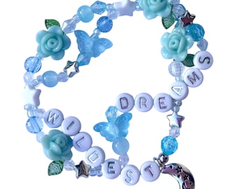 stretchy friendship bracelet • “wildest dreams” • charm bracelet