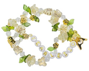 Pulsera elástica de la amistad • “sin miedo” • Pulsera con dijes