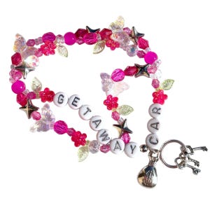 stretchy friendship bracelet • “getaway car&quot; • charm bracelet