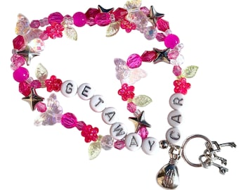 stretchy friendship bracelet • “getaway car" • charm bracelet