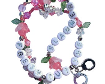 stretchy friendship bracelet • “fresh out the slammer” • charm bracelet