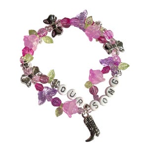 stretchy friendship bracelet • “our song” • charm bracelet