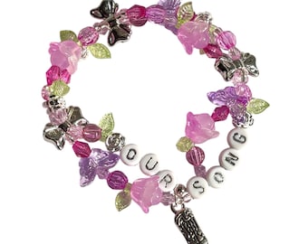 stretchy friendship bracelet • “our song” • charm bracelet
