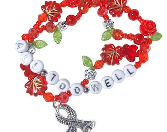 stretchy friendship bracelet • “all too well” • charm bracelet