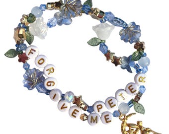 stretchy friendship bracelet • “forgive me peter” • charm bracelet