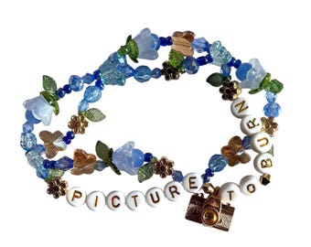 stretchy friendship bracelet • “picture to burn” • charm bracelet