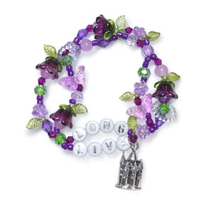 stretchy friendship bracelet • “long live” • charm bracelet