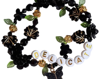 stretchy friendship bracelet • “delicate” • charm bracelet