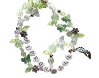 stretchy friendship bracelet • “mirrorball” • charm bracelet