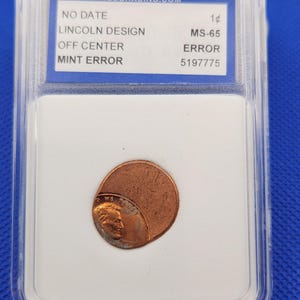 Lincoln Cent Off-Center Error IGS MS65 - Major Mint Error (65-75%) No Date Gem Uncirculated