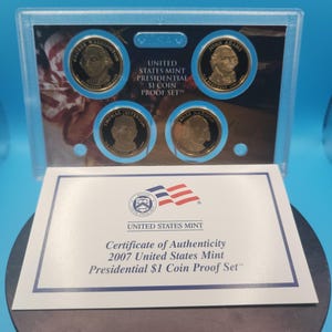 2007 U.S. Mint Presidential Dollar Proof Set - The Founding Fathers - Original Box & COA