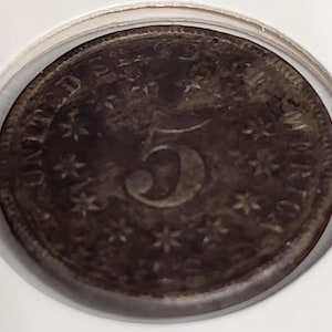 1874 Shield Nickel – Fine Condition | 5 Cent U.S. Coin | Vintage Collectible