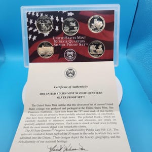 2004 Silver State Quarters Proof Set – 90% Silver, OGP, COA