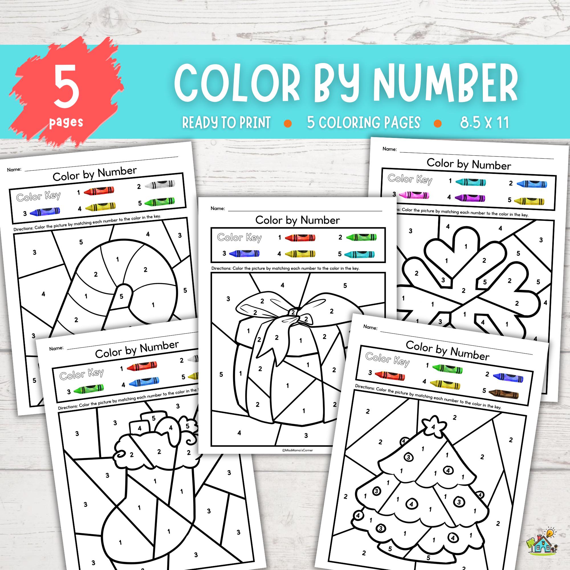40 Candy Cane Crafts Kids Will Love 24 Color by Number for Kindergarten Christmas Coloring Pages for…
