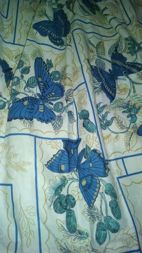 Vintage Dirndl Skirt with Blue Butterflies and Fo… - image 5