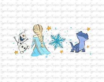 Disney Frozen Coquette Bows Watercolor Png, Disney Olaf and Sven Png,Disney Magic Kingdom Png,Disneyland Frozen Png,Disney Elsa and Anna Png
