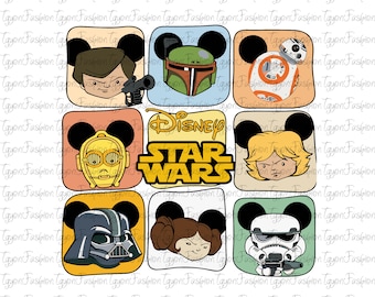 Disney Star Wars Characters Png, Galaxy's Edge Png,Darth Vader Png,Star Wars Png,Digital File,May The Force Be With You Png,Instant Download