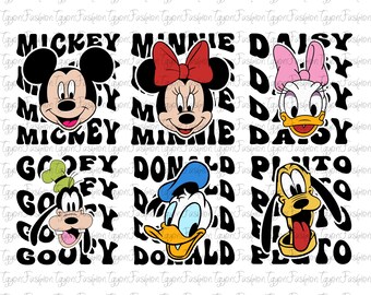 Paquete de Mickey y amigos de Disney Png, Cumpleaños de Mickey Png, Mickey Mouse Png, Disney Mickey Minnie Pluto Goofy Donald Png, Descarga instantánea