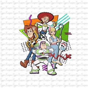 Toy Story Characters Png, Toy Story Friends Png, Disney Woody Jessie Buzz Alien Rex Png, Family Vacation Png, Digital File, Instant Download
