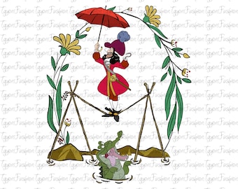 Disney Villains Captain Hook Png,Disney Peter Pan Png, Tinker Bell Captain Hook Png, Neverland Png, Tinkerbell Png, Peter Pan Silhouette Png