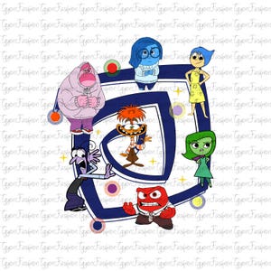 Disney Inside Out Characters Png,Inside Out 2 Png, It&#39;s Okay To Feel All The Feels Png, Anxiety Png,Anger Png,Mental Health,Instant Download
