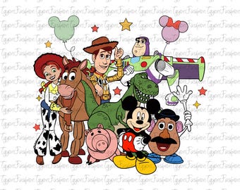 Disney Mickey And Toy Story Png,Toy Story Friends Png,Disney Woody Jessie Buzz Alien Rex Png,Disney Mickey Png,Digital File,Instant Download