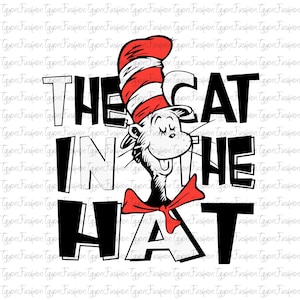 Dr Seuss Png, Cat In The Hat Png, Read Across America Png, Reading Friends Png,Reading Day, Digital File, Teacher Png, Dr Seuss Day Png