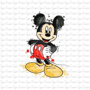 Disney Mickey Mouse Watercolor Png, Mickey Birthday Png, Mickey Mouse Png, Disney Mickey Minnie Pluto Goofy Donald Png, Instant Download