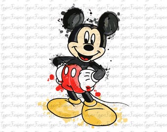 Disney Mickey Mouse Watercolor Png, Mickey Birthday Png, Mickey Mouse Png, Disney Mickey Minnie Pluto Goofy Donald Png, Instant Download