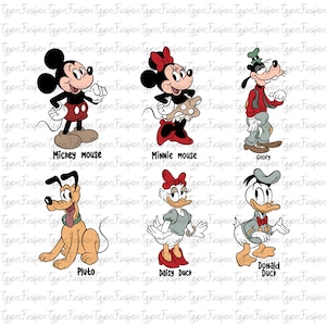 Disney Mickey and Friends Bundle Png, Mickey Birthday Png, Mickey Mouse Png, Disney Mickey Minnie Pluto Goofy Donald Png, Instant Download