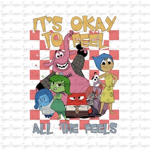 Disney Inside Out Characters Png,Inside Out 2 Png, It&#39;s Okay To Feel All The Feels Png, Anxiety Png,Anger Png,Mental Health,Instant Download