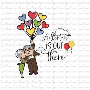 Disney Up Png, Carl and Ellie Png, Up Movie Png, Adventure Awaits Rainbow Balloons Png, My Greatest Adventure Png, Her Carl His Ellie Png