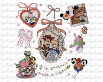 Toy Story Coquette Bows Png, Toy Story Friends Png, Disney Woody Jessie Buzz Alien Rex Png,Family Vacation Png,Digital File,Instant Download