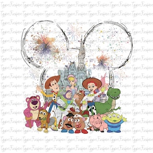 Toy Story till oändligheten och bortom png, Toy Story Castle png, Disney Woody Jessie Buzz Alien Rex png, Disney Family Vacation png, direkt nedladdning