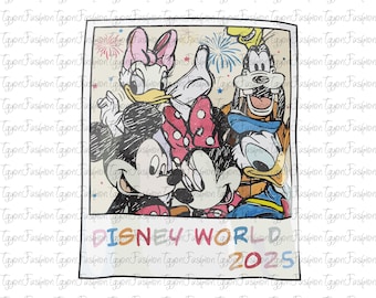 Disneyworld Mickey and Friends 2025 Png, Mickey Mouse Png, Disney Mickey Minnie Pluto Goofy Donald Png,Disney Vacation Png,Disney Family Png
