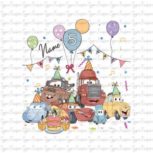 Disney Cars Friends Custom Png, Pixar Lightening McQueen Png,McQueen Kids Png, Cars Png, Digital File, Cars Birthday Png, Instant Download