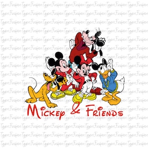 Disney Mickey and Friends Png,Mickey Birthday Png, Mickey Mouse Png, Disney Mickey Minnie Pluto Goofy Donald Png, Instant Download