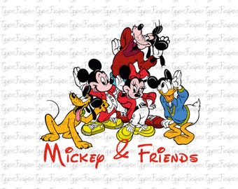 Disney Mickey and Friends Png,Mickey Birthday Png, Mickey Mouse Png, Disney Mickey Minnie Pluto Goofy Donald Png, Instant Download