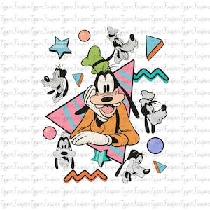 Disney Retro 90s Goofy Shirt, Disney Mickey and Friends Png, Goofy Max Roxanne Powerline Png,Magic Kingdom Png, Disney Powerline Png