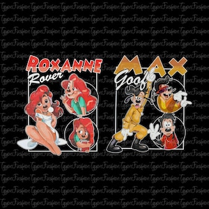 Disney Max and Roxanne Shirt, Disney Valentine&#39;s Day Png, Goofy Max Roxanne Powerline Png, Disney Magic Kingdom Png, Disney Love Png