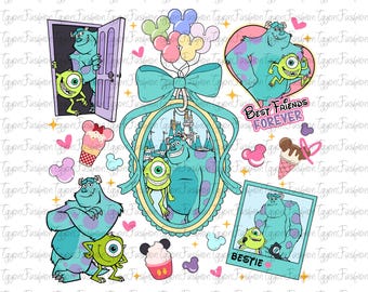 Disney Monsters-personages png, Disney Monsters Best Friends Forever png, Disney Mike png, Sully png, Monster Inc png, Monsters University png
