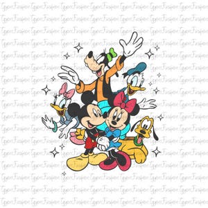 Disney Mickey and Friends Png,Mickey Birthday Png, Mickey Mouse Png, Disney Mickey Minnie Pluto Goofy Donald Png, Instant Download