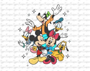 Disney Mickey and Friends Png,Mickey Birthday Png, Mickey Mouse Png, Disney Mickey Minnie Pluto Goofy Donald Png, Instant Download