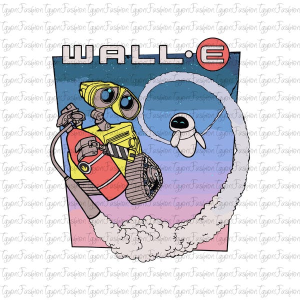 Disney Pixar Wall-E and Eve Characters Png, Wall-E and Eve Png, Disney Couple Png, Disney Couple Trip Png, Disney Valentine's Day Gift