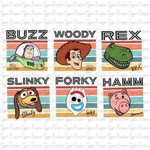 Toy Story Characters Bundle Png, Toy Story Friends Png, Disney Woody Jessie Buzz Rex Png, Family Vacation Png, Digital File,Instant Download