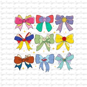 Disney Princess Cute Ribbons And Bows Png,Disney Princess Bow Png,Disney Princess Aurora Tiana Rapunzel Png,Magic Kingdom Png,Disney Bow Png